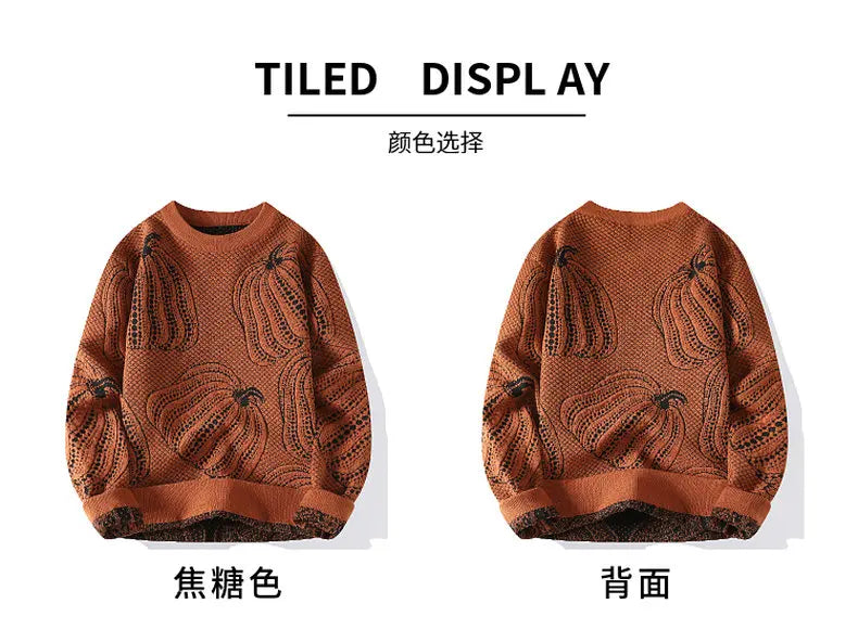 Men Sweaters- Pumpkin Knit Sweater for Fall & Winter 🎃🍂