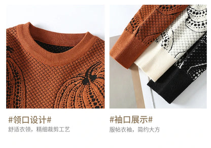 Men Sweaters- Pumpkin Knit Sweater for Fall & Winter 🎃🍂