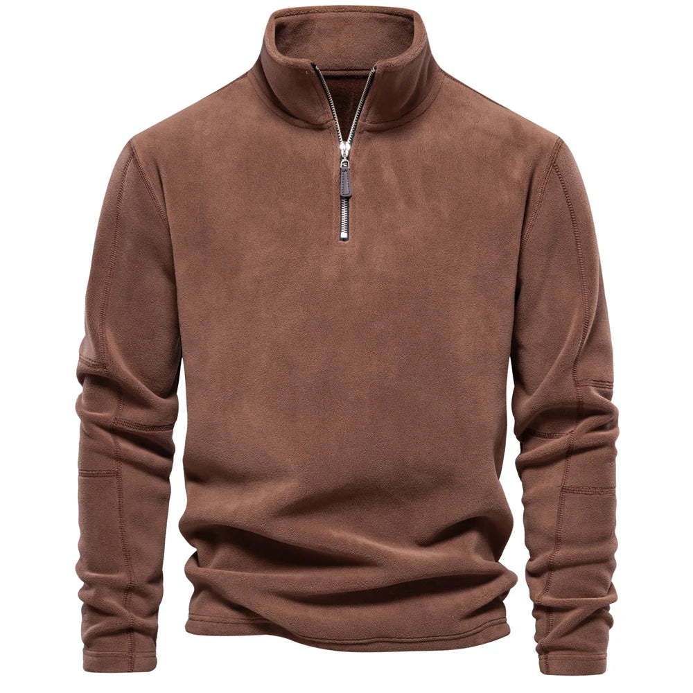 Men Sweatshirts - Suede-Feel Men’s Fleece Sweatshirt