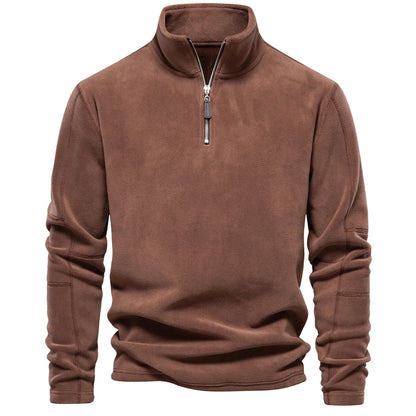 Men Sweatshirts - Suede-Feel Men’s Fleece Sweatshirt