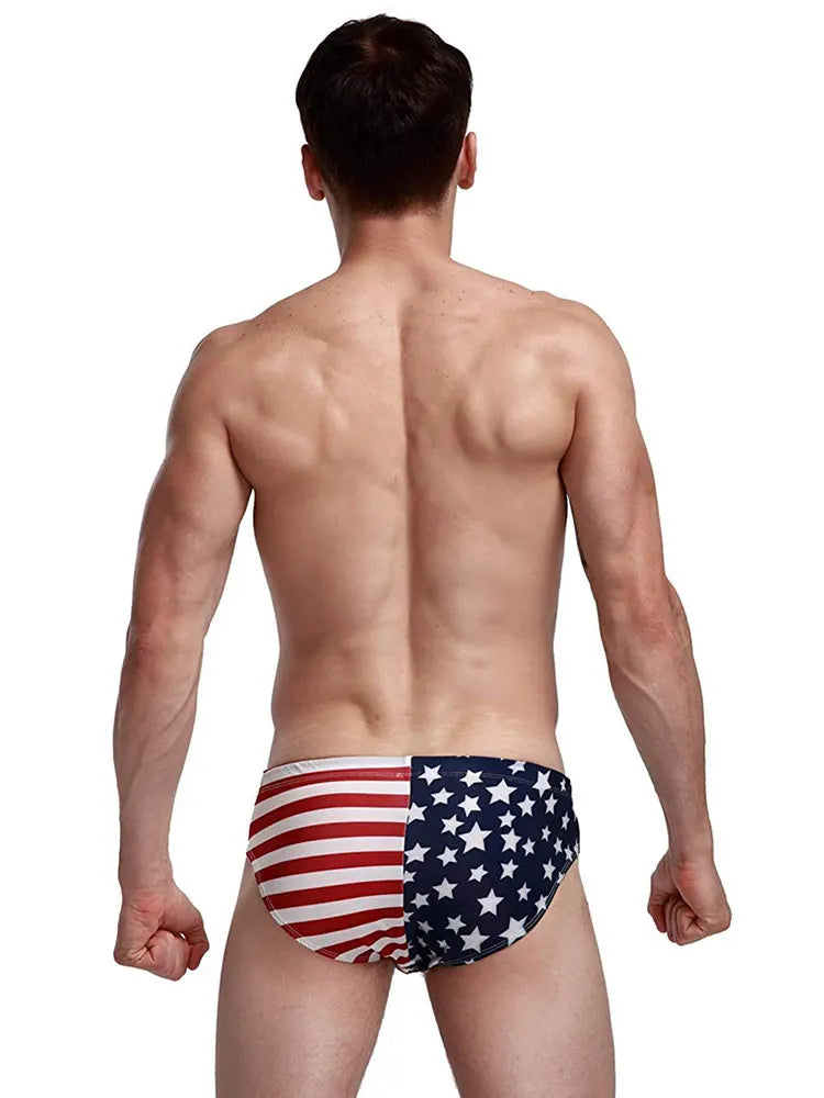 Men Swimwear- Men's Patriotic Swimwear for Poolside and Beach Fun- - Chuzko Women Clothing