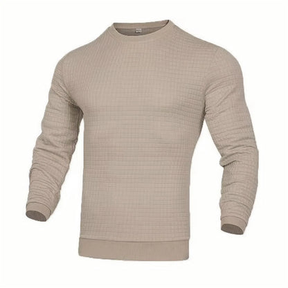 Men T-shirts - Men's Casual Waffle-Knit Long Sleeve Tee