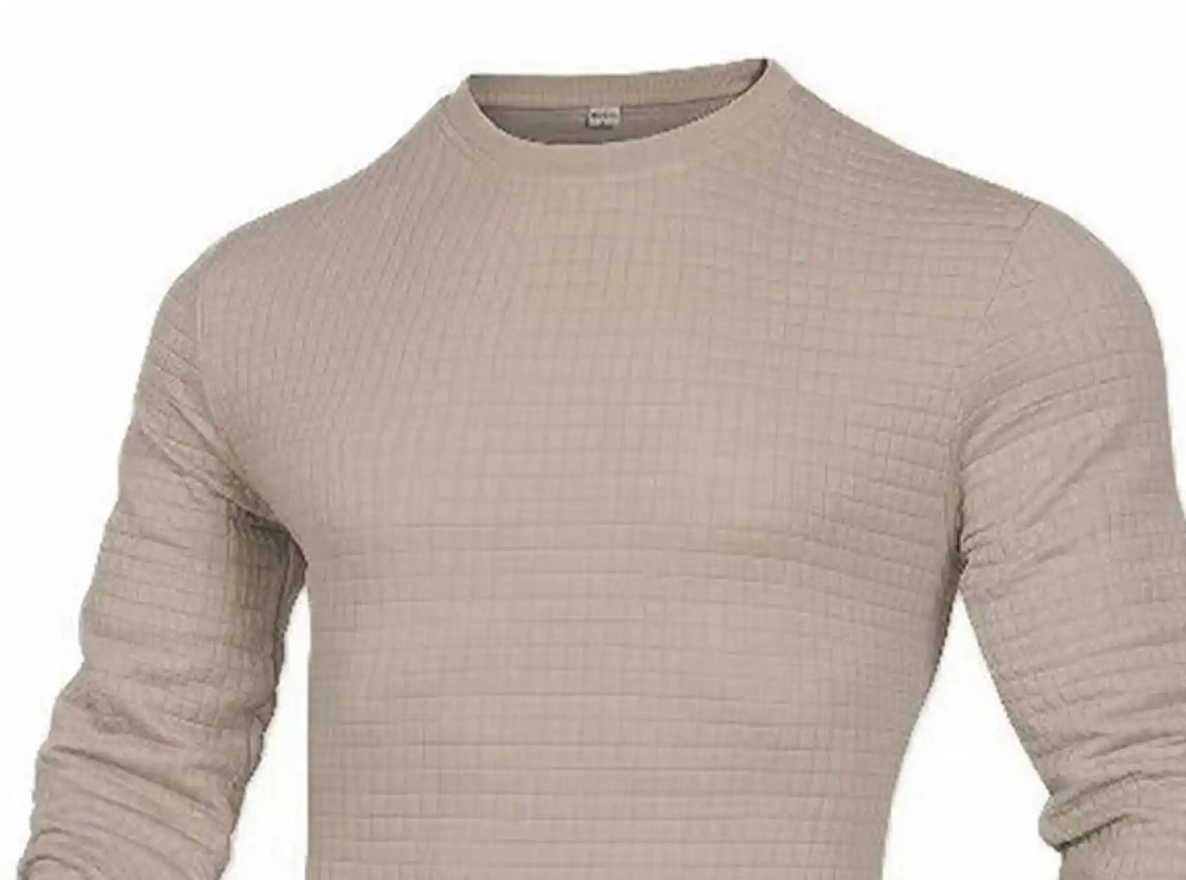 Men T-shirts - Men's Casual Waffle-Knit Long Sleeve Tee