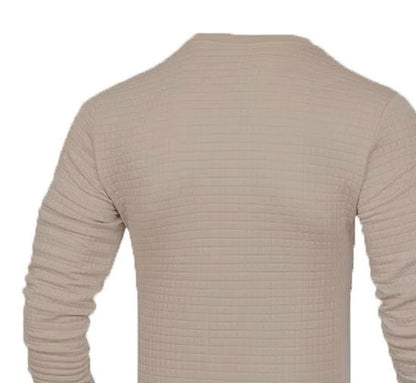 Men T-shirts - Men's Casual Waffle-Knit Long Sleeve Tee