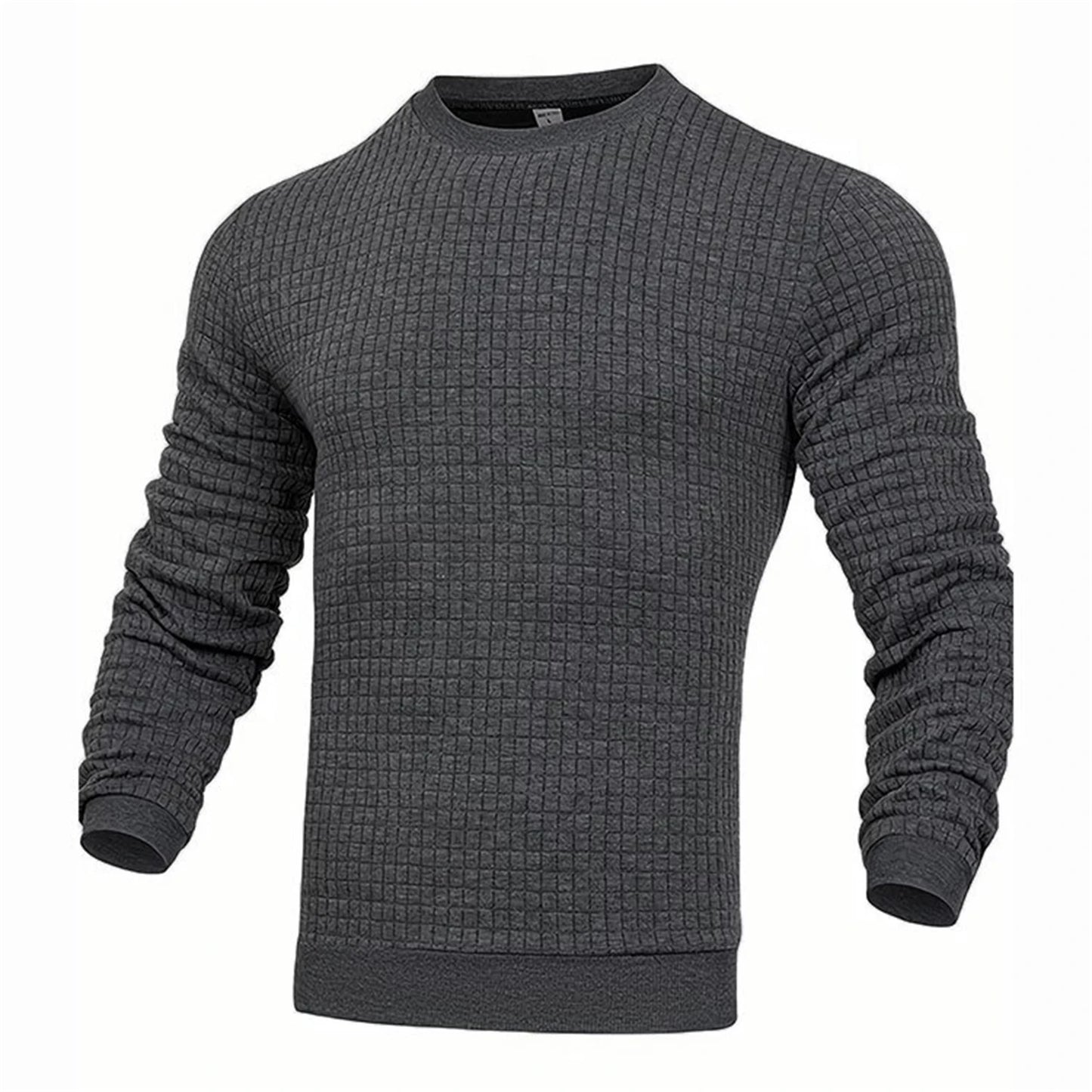 Men T-shirts - Men's Casual Waffle-Knit Long Sleeve Tee