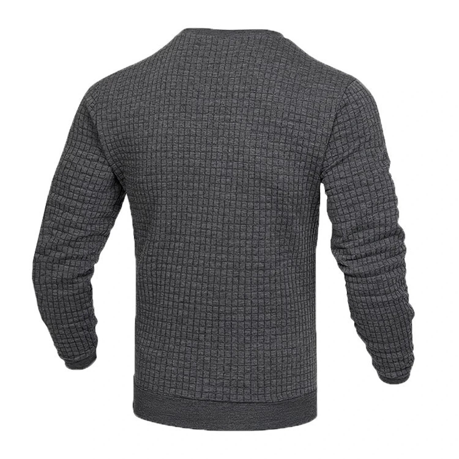 Men T-shirts - Men's Casual Waffle-Knit Long Sleeve Tee