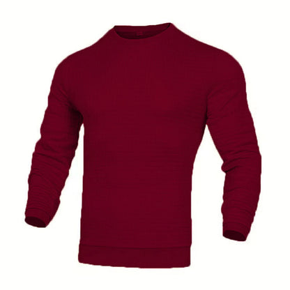 Men T-shirts - Men's Casual Waffle-Knit Long Sleeve Tee