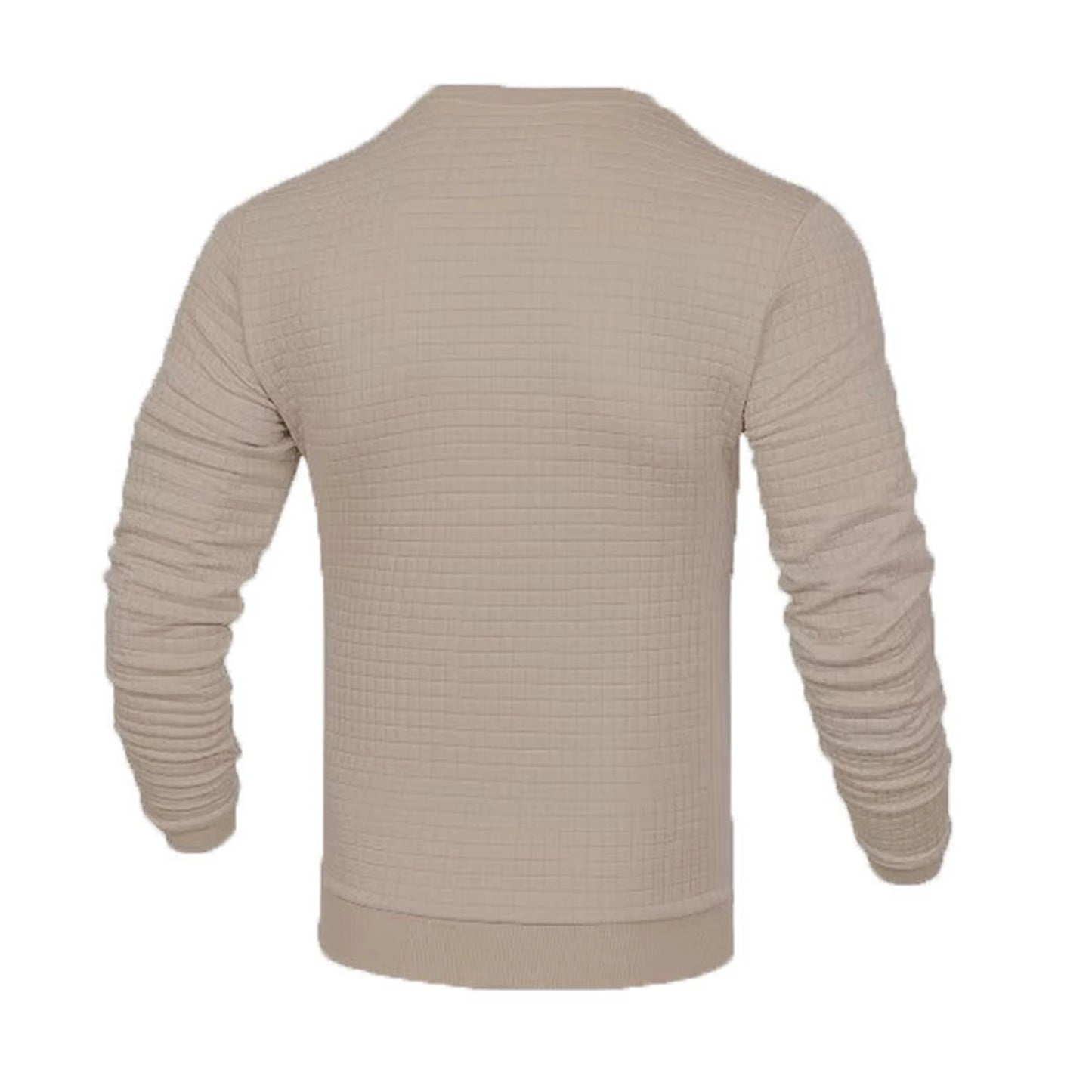 Men T-shirts - Men's Casual Waffle-Knit Long Sleeve Tee