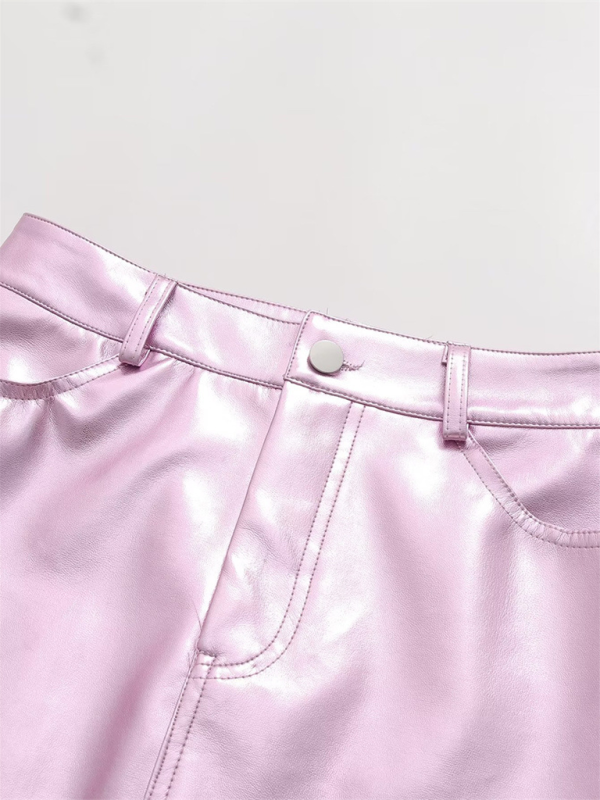 Metallic SKirt - Metallic Pink Mini Skirt for Nightlife and Parties