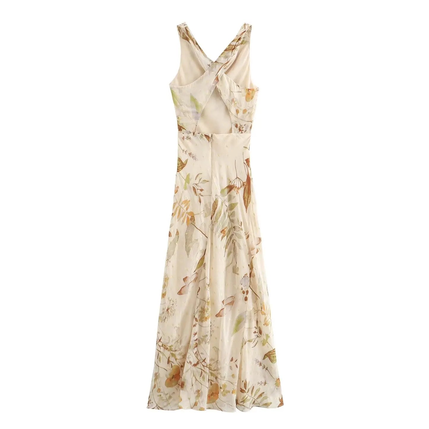 Midi Dresses- Autumn Vintage Floral Midi Dress for All Seasons- - Pekosa Women Fashion