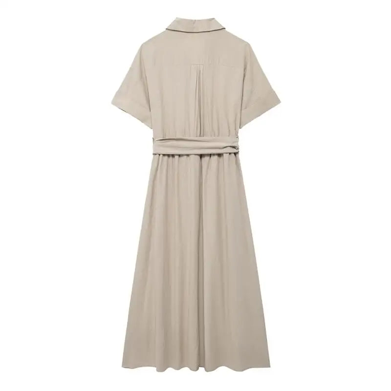 Midi Dresses - Effortlessly Chic Belted Midi Dress – Weekend & Office Staple