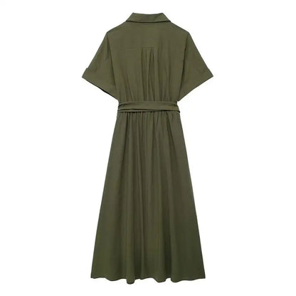 Midi Dresses - Effortlessly Chic Belted Midi Dress – Weekend & Office Staple