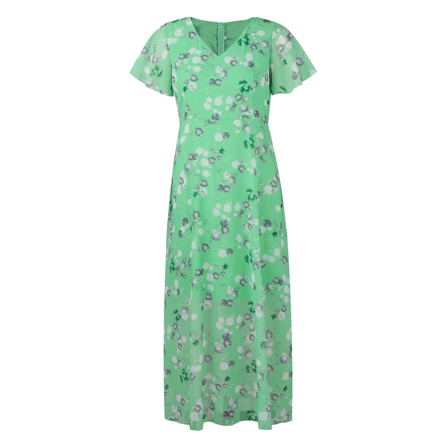 Midi Dresses- Floral Midi Dress for Spring Weddings & Garden Parties!- - Chuzko Women Clothing