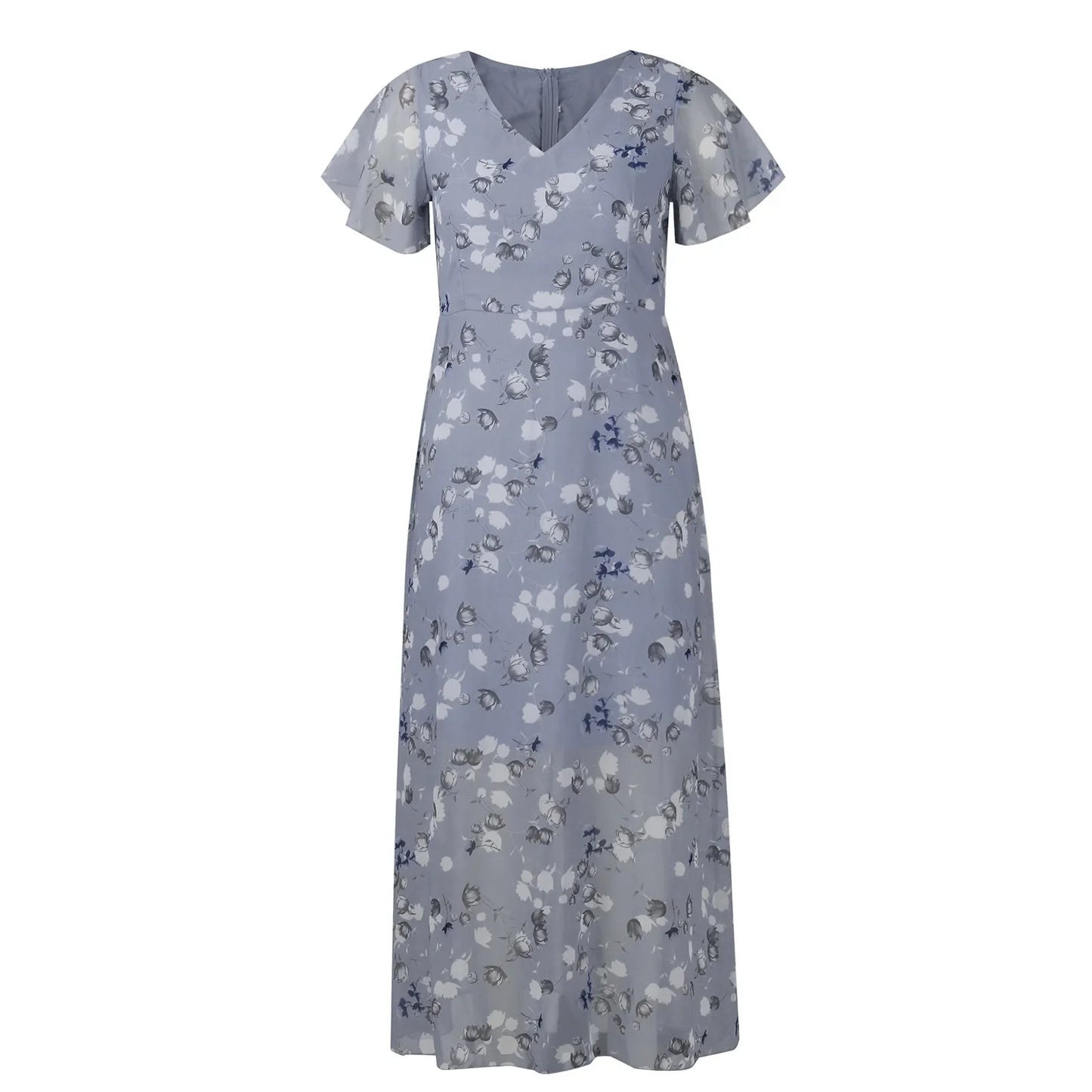 Midi Dresses- Floral Midi Dress for Spring Weddings & Garden Parties!- - Chuzko Women Clothing