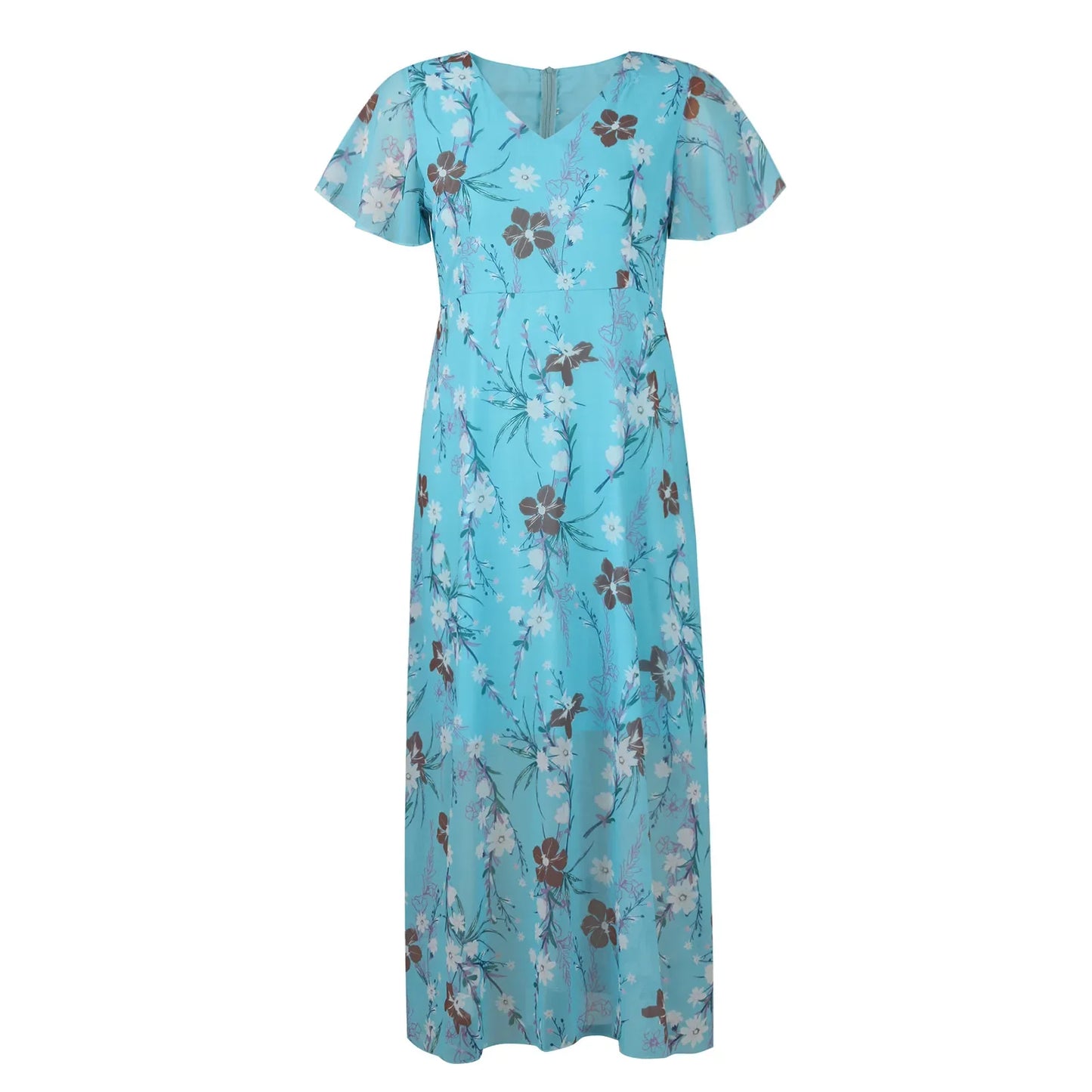 Midi Dresses- Floral Midi Dress for Spring Weddings & Garden Parties!- - Chuzko Women Clothing