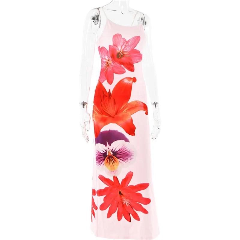 Midi Dresses- Floral Print Midi Dress for Garden Parties- - Pekosa Women Fashion