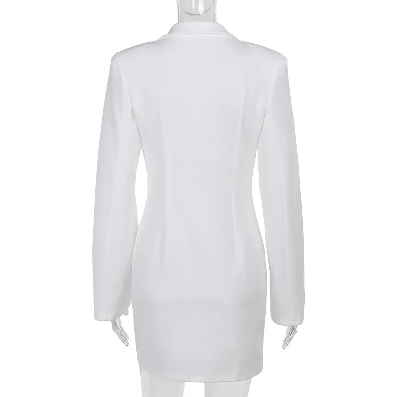 Mini Dresses - Chic Notch Lapel Mini Tuxedo Dress