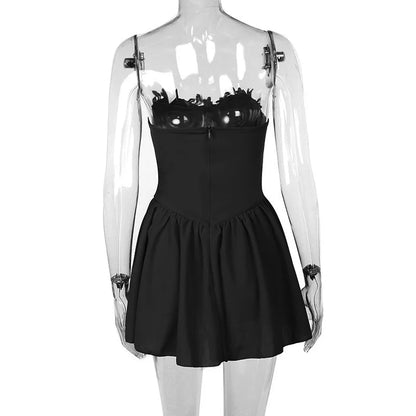 Mini Dresses - Chic Sweetheart Neckline Mini Dress for Special Occasions