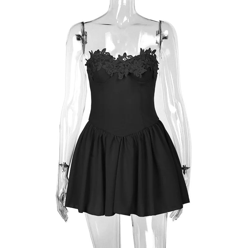 Mini Dresses - Chic Sweetheart Neckline Mini Dress for Special Occasions