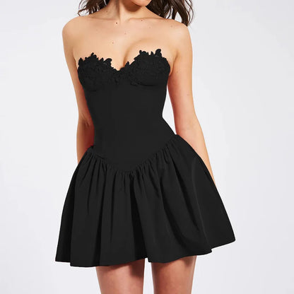 Mini Dresses - Chic Sweetheart Neckline Mini Dress for Special Occasions