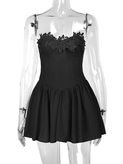 Mini Dresses - Chic Sweetheart Neckline Mini Dress for Special Occasions