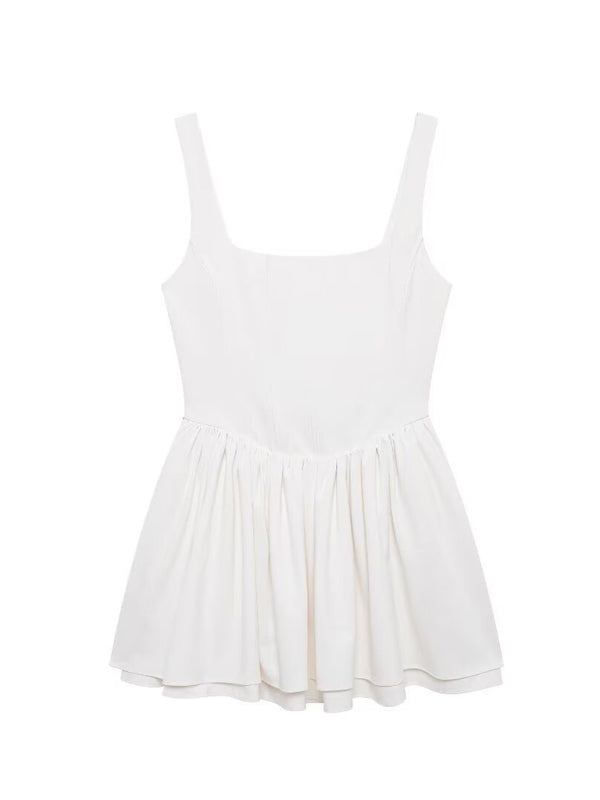 Mini Dresses - Cotton Flare Mini Dress Dress