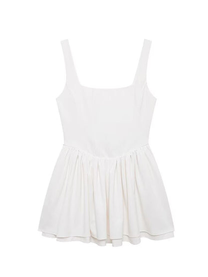 Mini Dresses - Cotton Flare Mini Dress Dress