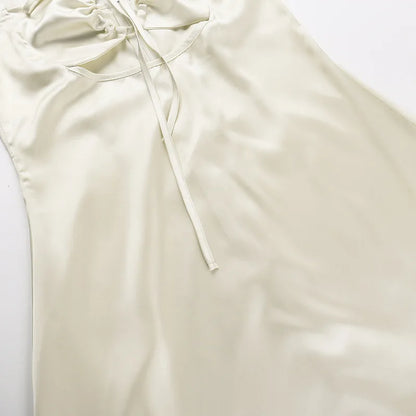 Mini Dresses- Cocktail Elegant Cream A-Line Mini Dress- - Pekosa Women Fashion