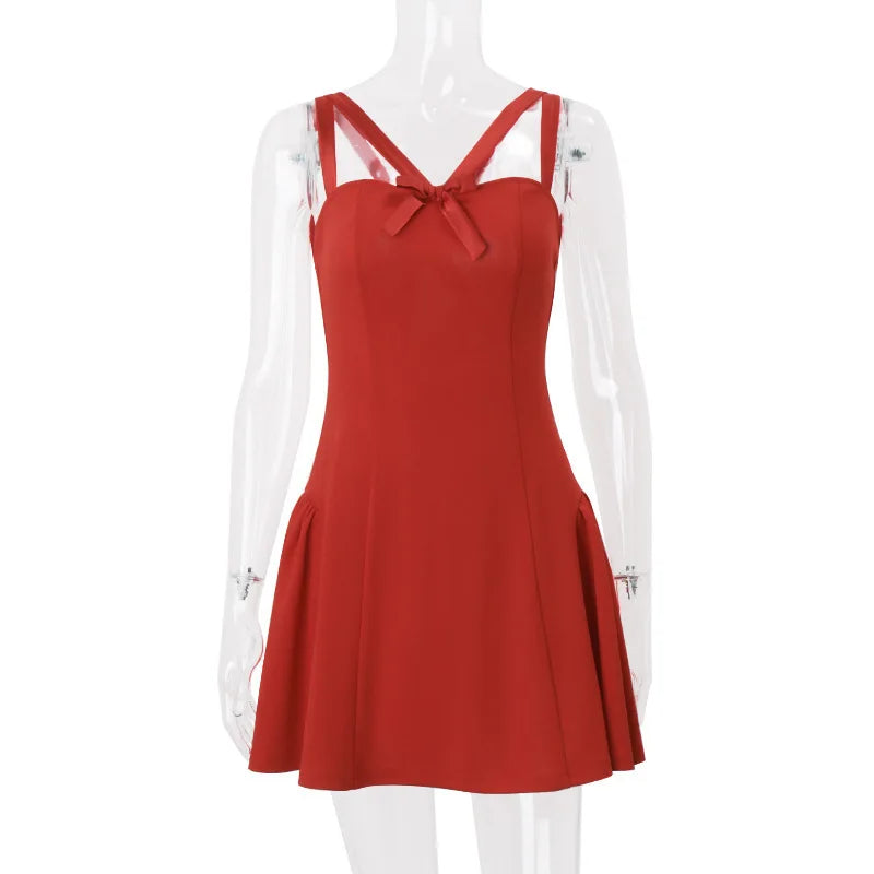 Mini Dresses - Elegant Little Red Drop Waist Dress