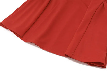 Mini Dresses - Elegant Little Red Drop Waist Dress