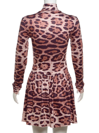 Mini Dresses - Fierce and Flirty Leopard Mini Dress