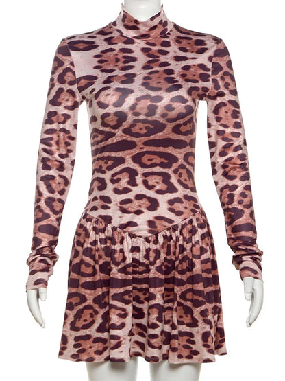 Mini Dresses - Fierce and Flirty Leopard Mini Dress