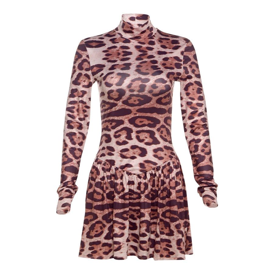 Mini Dresses - Fierce and Flirty Leopard Mini Dress