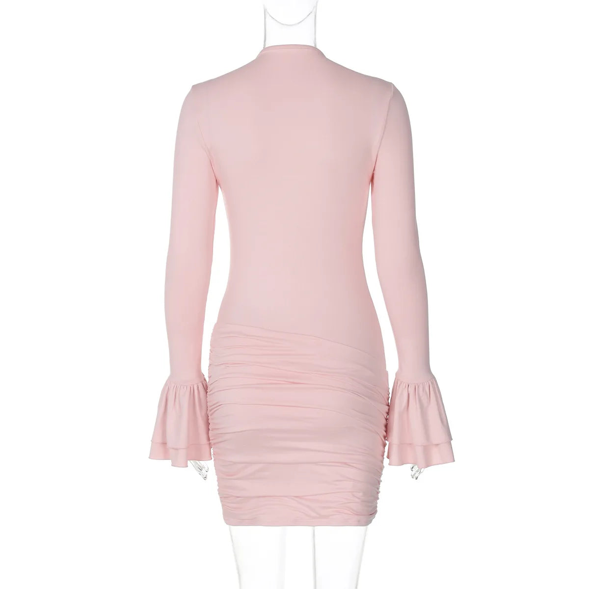 Mini Dresses - Flirty Ruffled Hem Bodycon Dress – Brunch to Evening Style