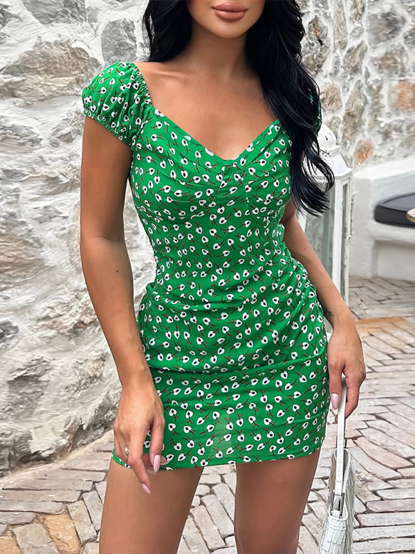 Floral Sweetheart Off-Shoulder Sheath Mini Dress