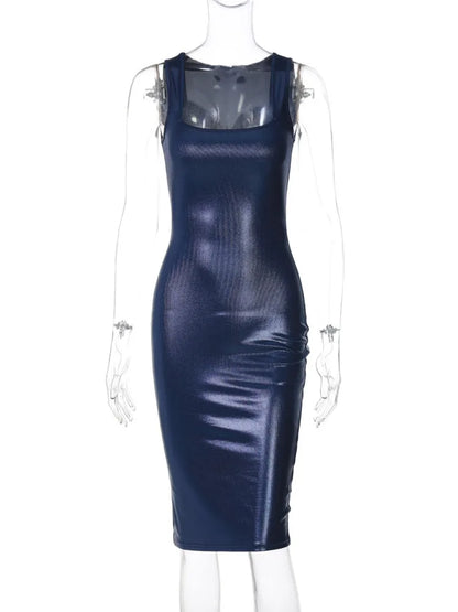 Mini Dresses - Metallic Sparkle Bodycon Event Dress