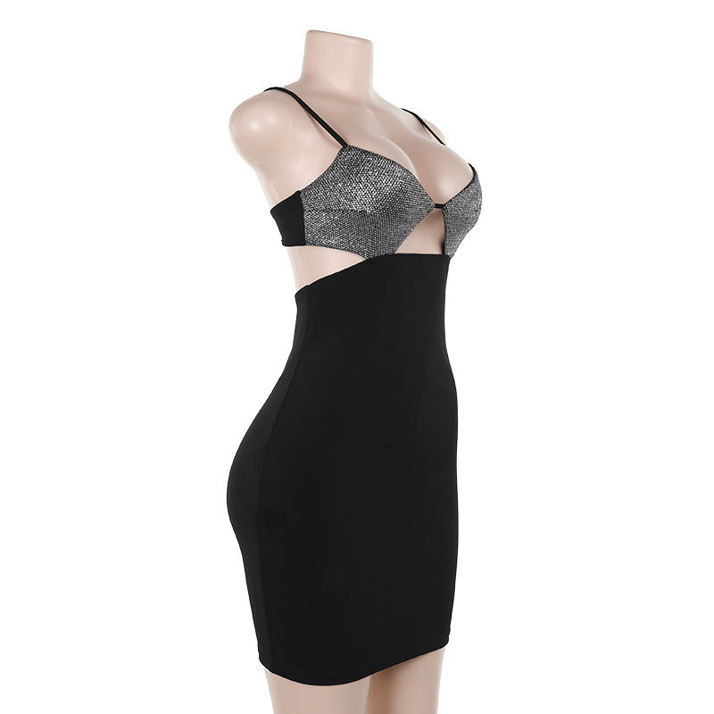 Mini Dresses - Sparkle Bust Bodycon Mini Dress – Perfect for Night Parties