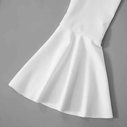 Mini Dresses- Women White Ruffle Mini Dress for Special Occasions- - Chuzko Women Clothing