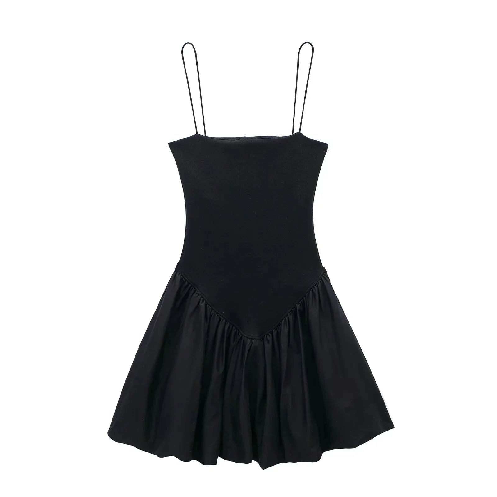 Mini Dresses- Fit & Flare LBD - Little Black Dress for Summer- Black- Pekosa Women Fashion