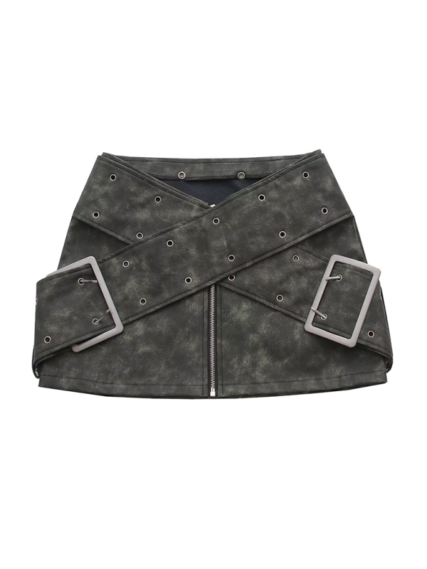 Mini Skirts - Edgy Faux Suede Rebel Mini Skirt