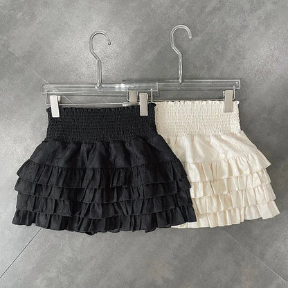 Mini Skirts- Festival Tiered Layered Skirt with Smocked Waist for Women- - Pekosa Women Fashion