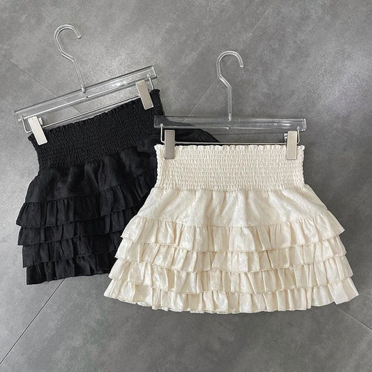 Mini Skirts- Festival Tiered Layered Skirt with Smocked Waist for Women- - Pekosa Women Fashion