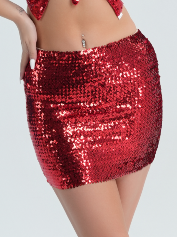 Mini Skirts - Festive Sparkle Club Sequin Mini Skirt