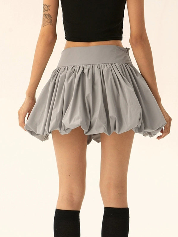 Mini Skirts - Flared Pleated Mini Skirt