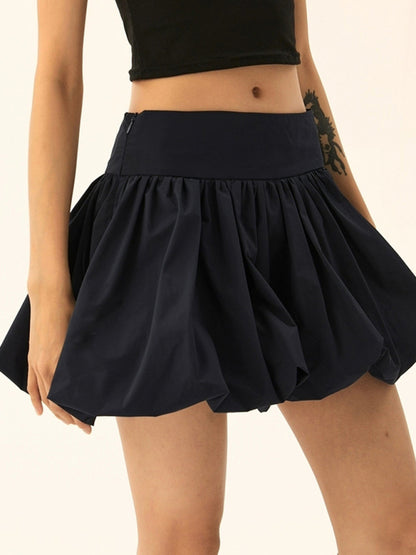 Mini Skirts - Flared Pleated Mini Skirt