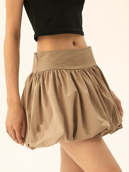 Mini Skirts - Flared Pleated Mini Skirt