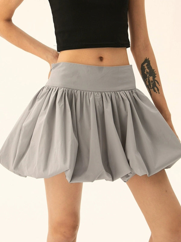 Mini Skirts - Flared Pleated Mini Skirt