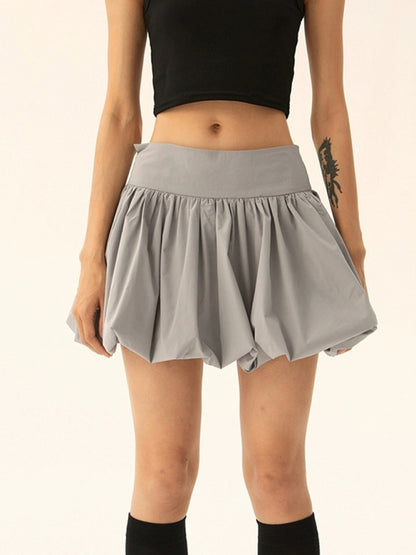 Mini Skirts - Flared Pleated Mini Skirt