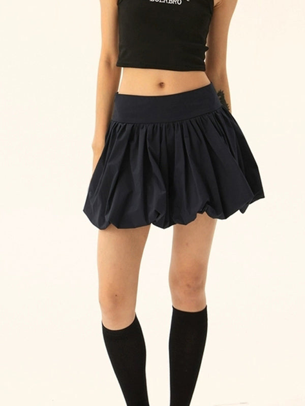 Mini Skirts - Flared Pleated Mini Skirt