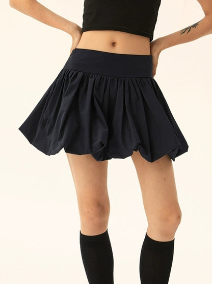 Mini Skirts - Flared Pleated Mini Skirt